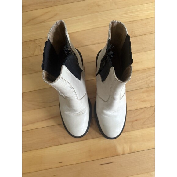 Free People James Chelsea Ankle Boot Women’s Sz 36.5 White Leather Side Zip - Picture 2 of 8